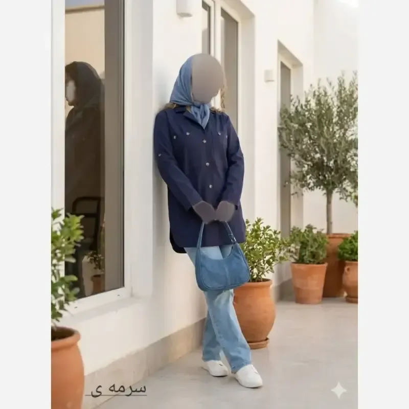 مانتو لینن مدل آریسا دو سایزی قد 82