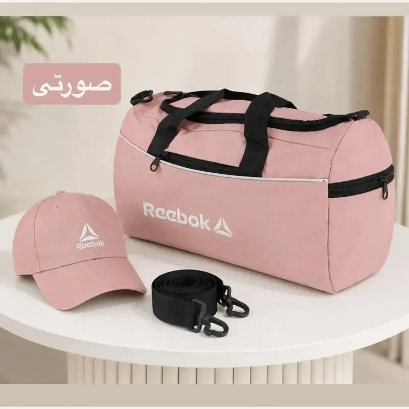 ساک ورزشی پارچه ای بند دار با سه جیب بیرونی ابعاد 45 در 25 در 15 سانتیمتر