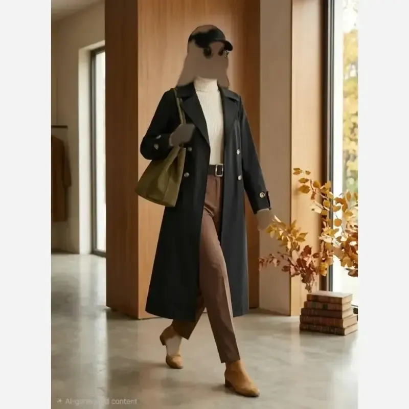 ترنچ کت زنانه جنس کتان زارا آسترکشی کامل سایزبندی