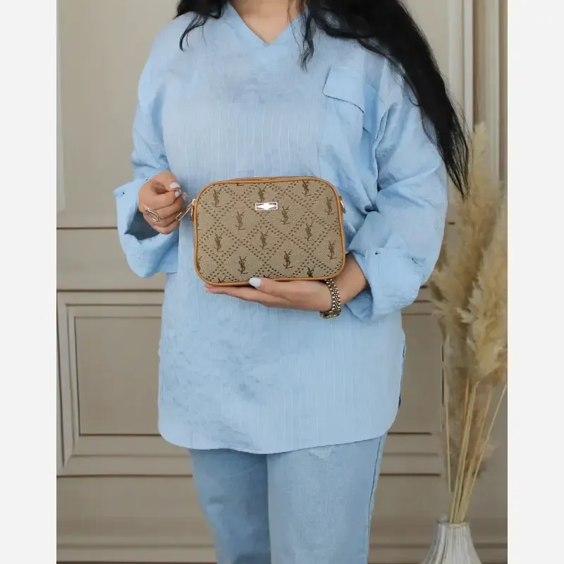 کیف پاسپورتی پارچه ای زنانه روزمره و مهمانی ابعاد 21 در 14 در 5 سانتیمتر
