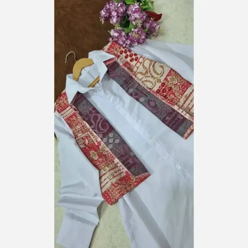 جلیقه گلیمی زنانه دخترانه سرخ و آبی مجلسی فری سایز